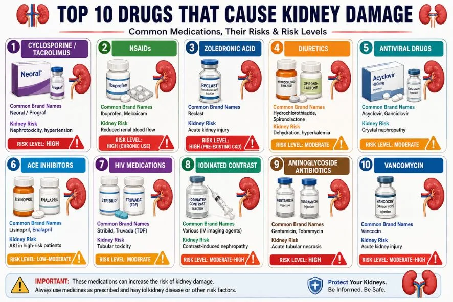 Drugs Associated with Kidney Damage and Risk Levels-img